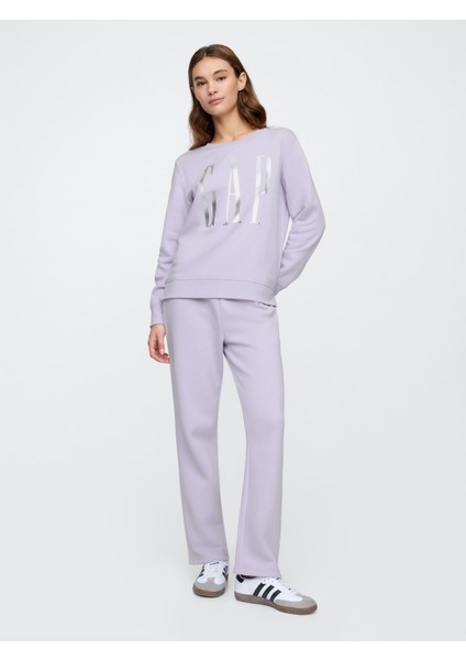 Kadın Lila Gap Logo Relaxed Fleece Sweatshirt fırsatları