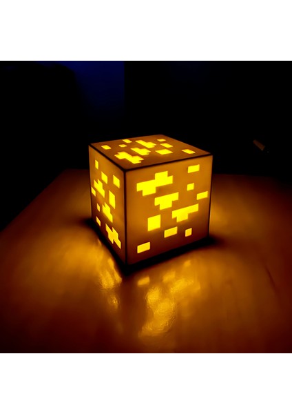 Minecraft Gold Blok Gece Lambası – Renkli Işıltı, Gerçek Oyun Havası!