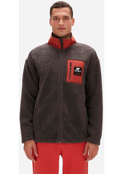 Ryan Plush Full-Zip Antrasit Erkek Sweatshirt