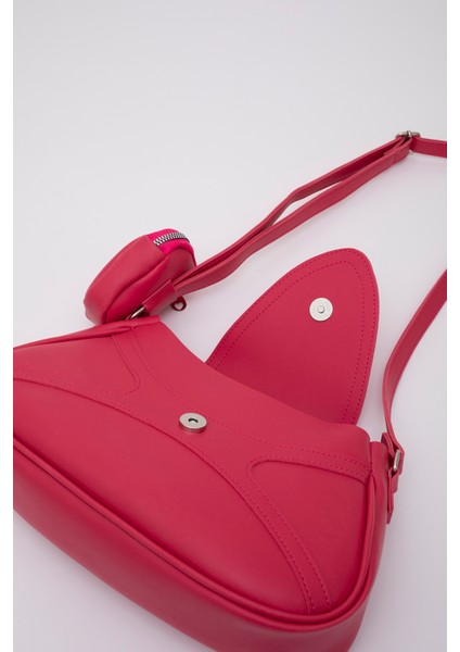 Fuşya Shk96 Suni Deri Tek Bölmeli Cüzdanlı Kol ve Omuz Çantası indirimleri