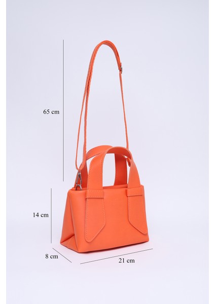 Turuncu SHK60 Suni Deri, Tek Bölmeli, Fermuarlı, Ayarlanabilir Askılı, El, Kol Ve Omuz Çantası fiyatları
