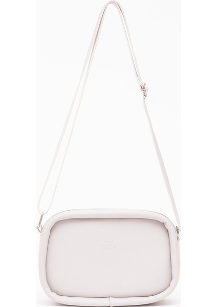 Gri Shk62 Tek Bölmeli Suni Deri Ayarlanabilir Askılı Fermuarlı Çapraz Omuz Çantası