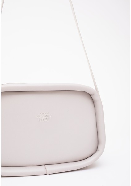 Gri Shk62 Tek Bölmeli Suni Deri Ayarlanabilir Askılı Fermuarlı Çapraz Omuz Çantası