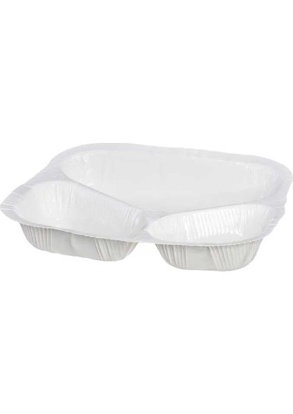 DMR31 3 Bölmeli Sıcağa Dayanıklı Karton Gıda Kabı - 75 Adet