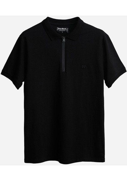 Cord Siyah Polo Yaka Fermuarlı Erkek T-Shirt fiyatları