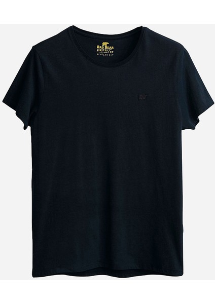 Solid T-Shirt Lacivert Basic Erkek Tişört