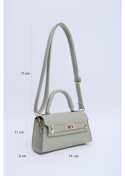 Mint Yeşil Shk188 Suni Deri Tek Bölmeli Kilit Detaylı Askılı El, Kol Ve Omuz Çantası fiyatları