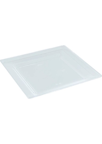Plastik Kare Tabak Şeffaf 18 cm - 10 Adet fiyatları