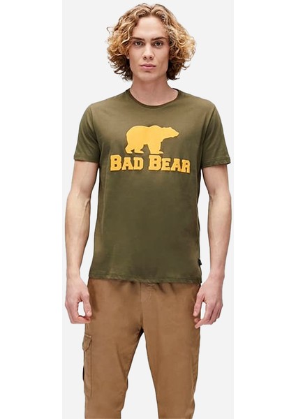 Bear Tee Haki Yeşil Logo Baskılı Erkek Tişört