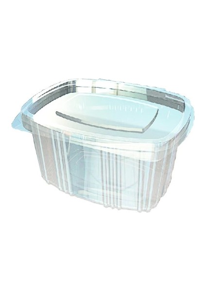 500 cc Oval Düz Kapak Sızdırmaz Kap - V64 (100 Adet)