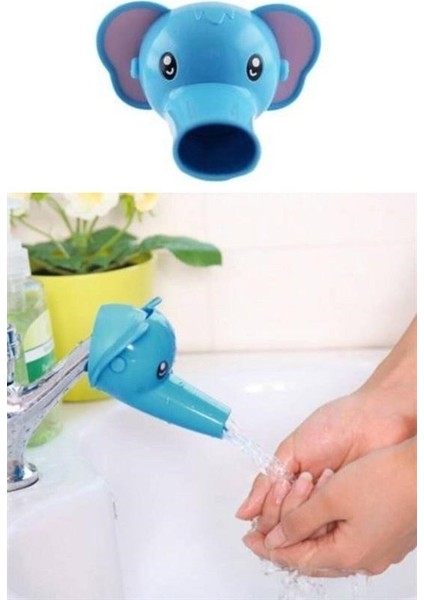 Çocuklar Için Eğitici ve Güvenli Musluk Uzatıcı Genişletici Başlık Aparatı Fil Figürlü fırsatları