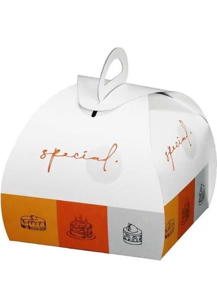 Saplı Tekli Pasta Kutusu - 100 Adet