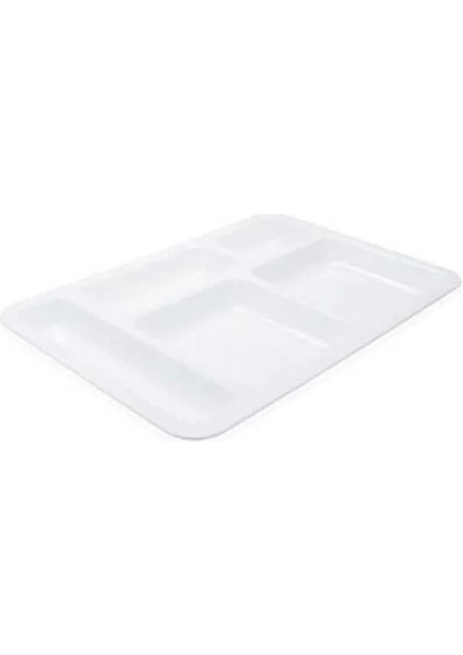 Polikarbonat 4 Bölmeli Tabldot Beyaz