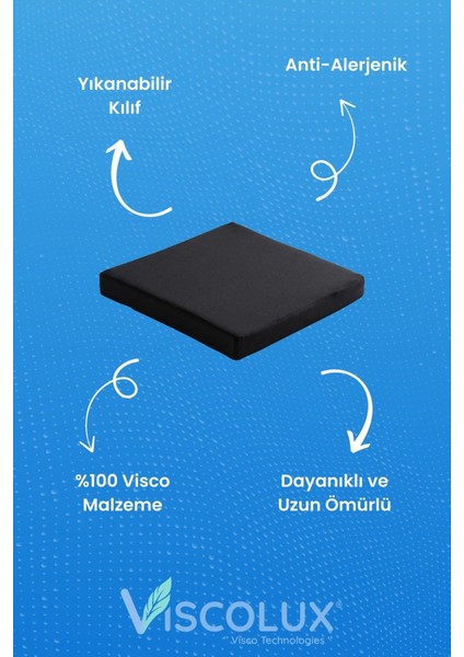 Kare Ortopedik Minder - Kare Oturma Minderi Tekerlekli Sandalye Ofis Araba Minderi 45X43X7 fırsatları