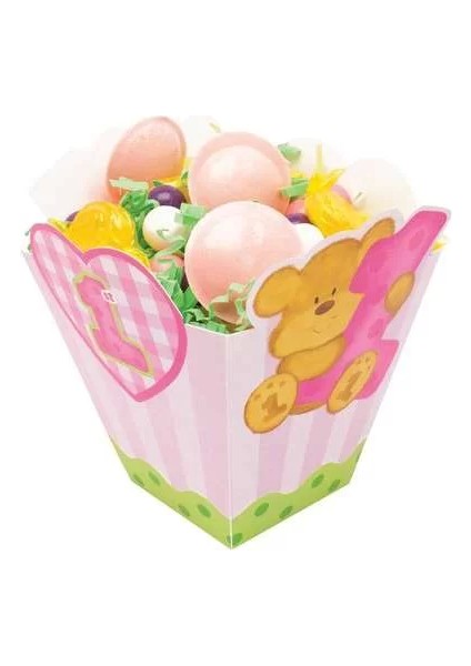 1 Yaşındayım Pembe Ayıcık Mısır Kutusu 8 Adet