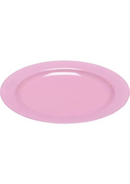Plastik Pembe Tabak 23 cm - 10 Adet