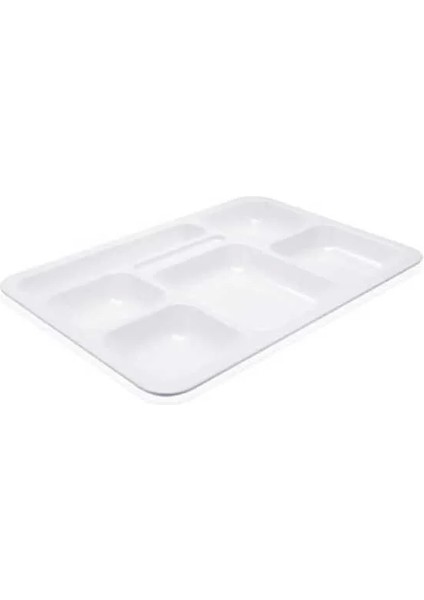 Polikarbonat 5 Bölmeli Tabldot Beyaz