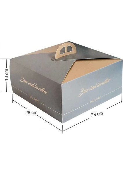 Saplı Turta Kutusu (No: 3) 28X28X13 cm - 100 Adet fiyatları