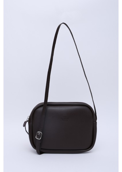 Kahverengi U23 Deri ,Tek Bölmeli, Fermuarlı,Süet Iç Kumaş, Ayarlanabilir Askılı, Mini Urban Omuz Çantası