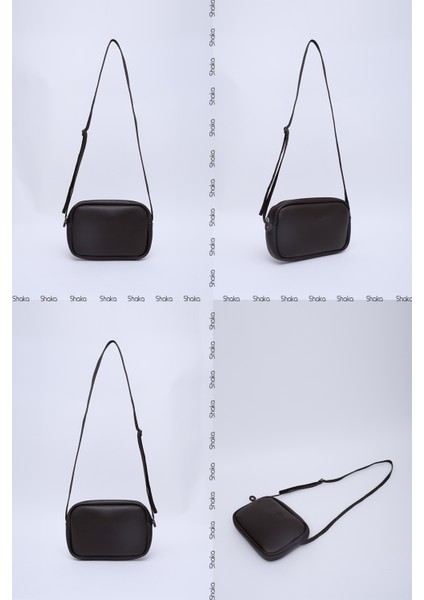 Kahverengi U23 Deri ,Tek Bölmeli, Fermuarlı,Süet Iç Kumaş, Ayarlanabilir Askılı, Mini Urban Omuz Çantası