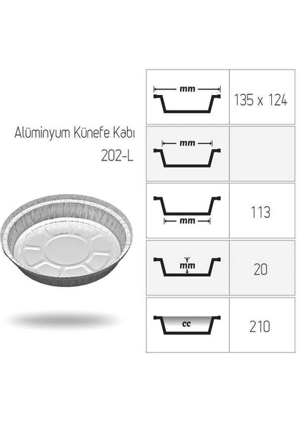 Alüminyum Künefe Kabı - 100 Adet fiyatları