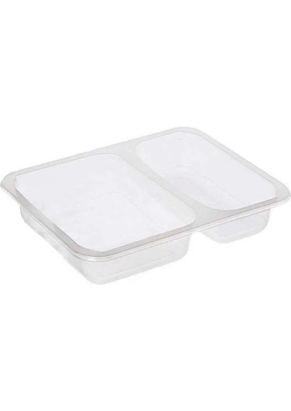 2 Bölmeli Film Yapıştırmalı Gıda Kabı - 50 Adet