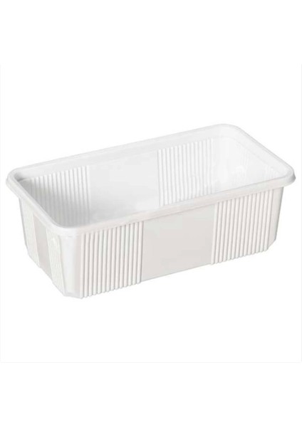 Plastik Dondurma Kabı Beyaz 1000 gr (50 Adet)