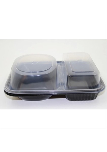 2 Bölmeli Hamburger Kabı Set - V410 (400 Adet)