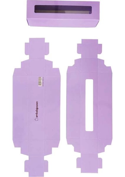 Montajsız Kapaklı Makaron Kutusu Lila 5X20X5 cm - 50 Adet