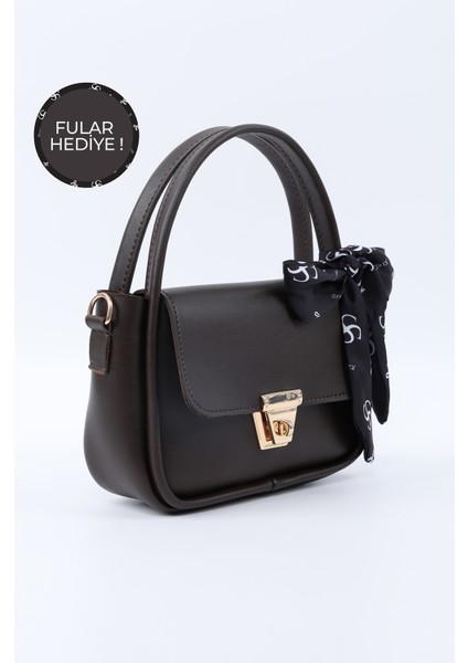 Kahve Rengi SHK235 Suni Deri Tek Bölmeli Fular Hediyeli El Kol ve Omuz Çantası fiyatları