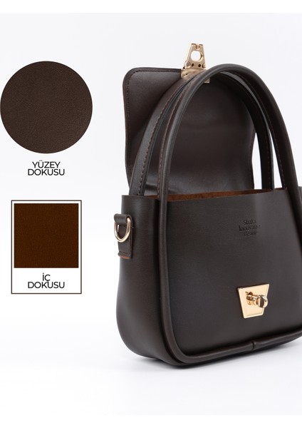 Kahve Rengi SHK235 Suni Deri Tek Bölmeli Fular Hediyeli El Kol ve Omuz Çantası indirimleri