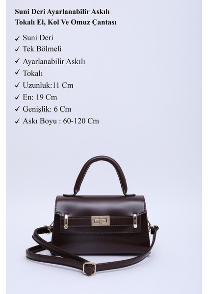 Kahve Rengi Shk188 Suni Deri Tek Bölmeli Kilit Detaylı Askılı El, Kol Ve Omuz Çantası modelleri