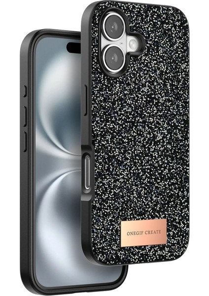 iPhone 16 Bright Simli Kapak - Siyah - CPTD4409-8851