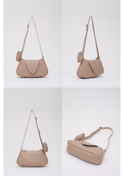 Vizon Shk96 Suni Deri Tek Bölmeli Cüzdanlı Kol ve Omuz Çantası