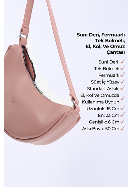Pudra SHK26 Tek Bölmeli Suni Deri El ve Omuz Çantası U:12 E:26 G:6 cm