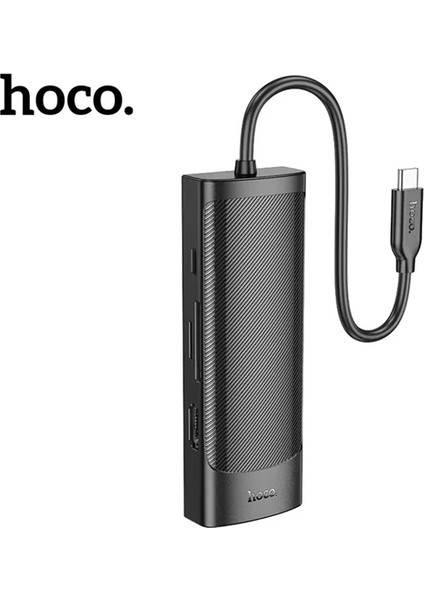 Hoco HB44 Type-C To HDMI + RJ45 + 100MBPS + Sd/tf + Usb3.0 + Usb2.0 Pd + 4K 30Hz Hub - CPTD1737-484