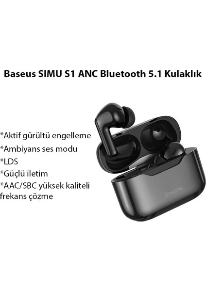 Sımu S1 Anc Tws Bluetooth 5.1 Kulaklık Dsp Gürültü Azaltma Hifi SES-(1903 - CPTD7617-908 modelleri