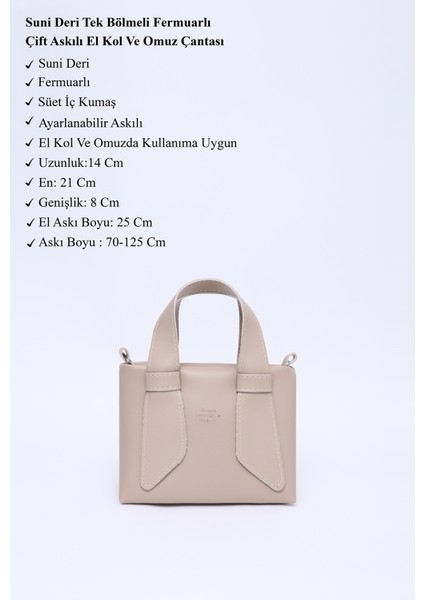 Vizon SHK60 Suni Deri, Tek Bölmeli, Fermuarlı, Ayarlanabilir Askılı, El, Kol Ve Omuz Çantası modelleri