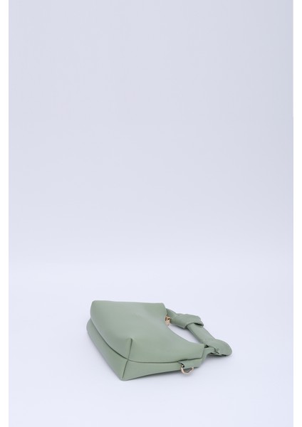 Mint Yeşil SHK24 Orjinal Soft Deri Düğüm Detaylı Zincir Askılı El ve Omuz Çantası U:14 E:22 G:8 cm