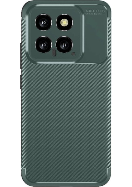 Xiaomi Mi 14T Kılıf Auto Focus Karbon Kapak - Koyu Yeşil - CPTD7464-7358