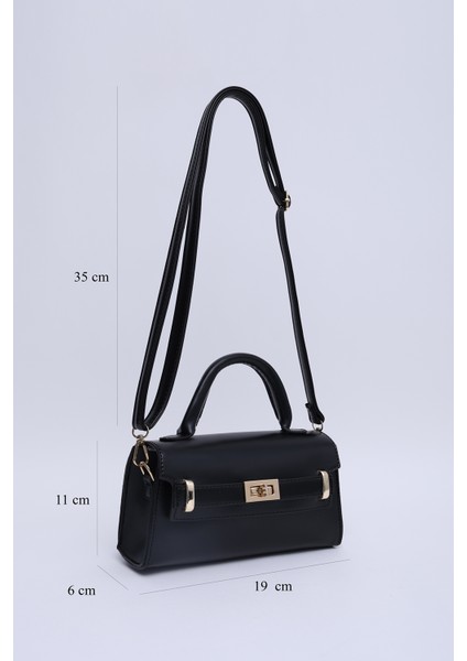 Siyah Shk188 Suni Deri Tek Bölmeli Kilit Detaylı Askılı El, Kol Ve Omuz Çantası fiyatları