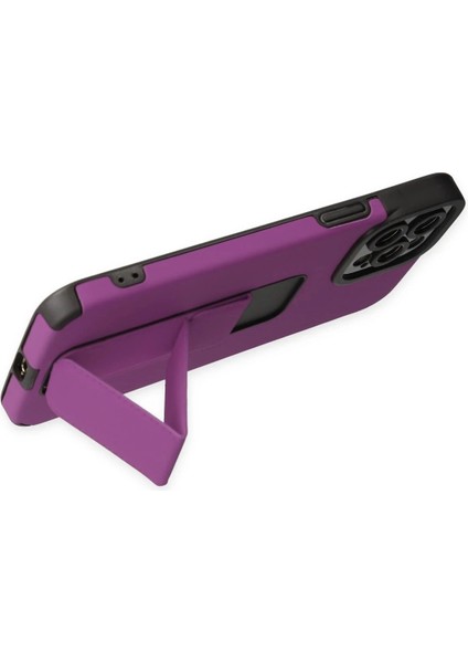 iPhone 12 Pro Max Kılıf Mega Standlı Silikon - Mor - CPTD8180-5973 fırsatları