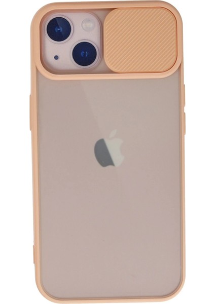 iPhone 13 Kılıf Palm Buzlu Kamera Sürgülü Silikon - Pembe - CPTD1126-2763