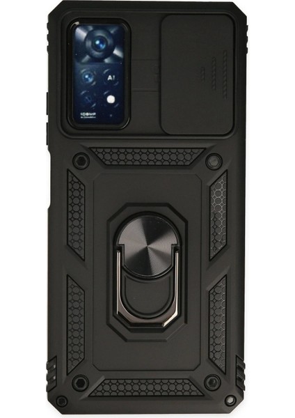 Xiaomi Redmi Note 11 Pro Kılıf Pars Lens Yüzüklü Silikon - Siyah - CPTD7799-7636