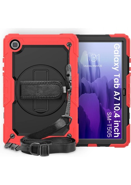 Samsung Galaxy Tab A7 10.4 Kılıf Pars Tablet Kapak - Kırmızı - CPTD9578-3955