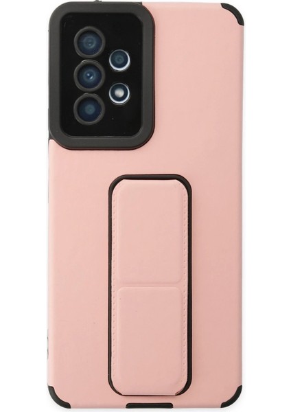 Samsung Galaxy A53 5g Kılıf Mega Standlı Silikon - Pudra - CPTD1466-8775