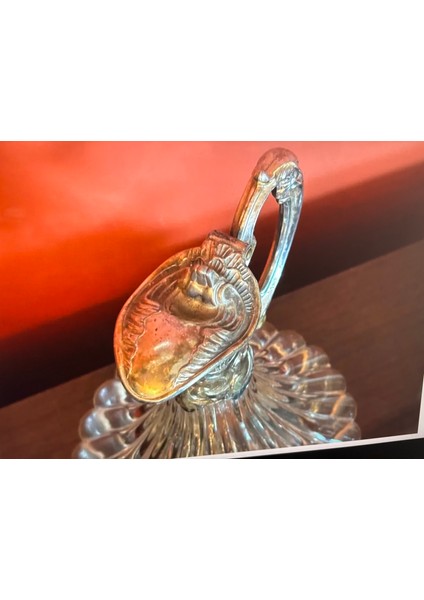 1960'S Fransız Ördek Başlı Gümüş Kaplama Kristal Karaf 24 cm Boyunda modelleri