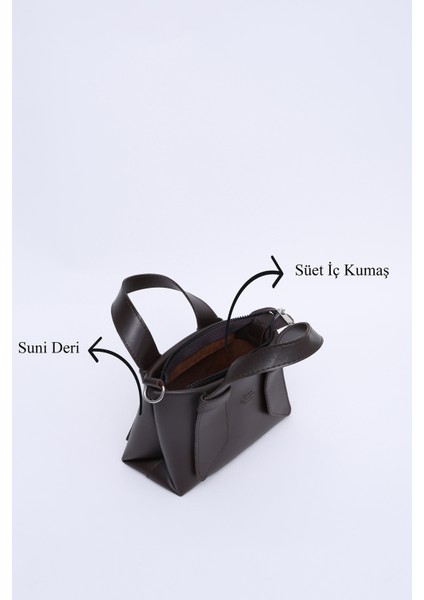 Kahve Rengi SHK60 Suni Deri, Tek Bölmeli, Fermuarlı, Ayarlanabilir Askılı, El, Kol Ve Omuz Çantası indirimleri