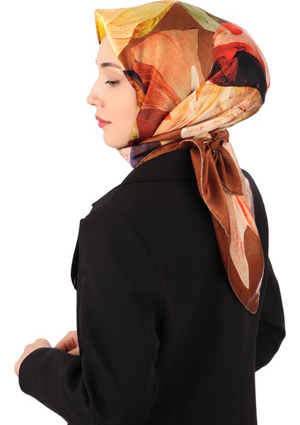 Kahverengi Armoni Desen Sura Ipek Eşarp fiyatları