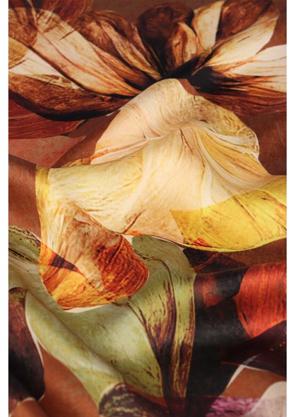 Kahverengi Armoni Desen Sura Ipek Eşarp fırsatları